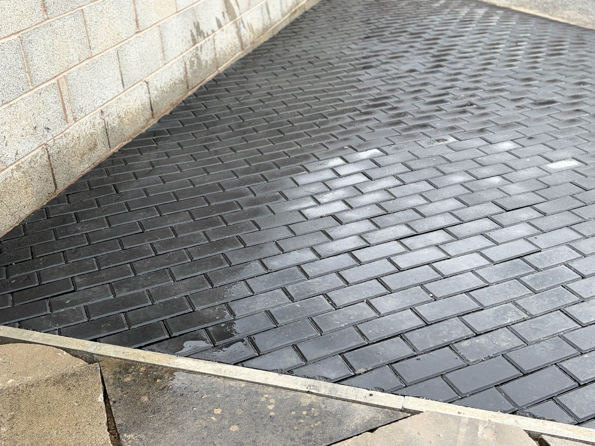 Newly laid interlock paving